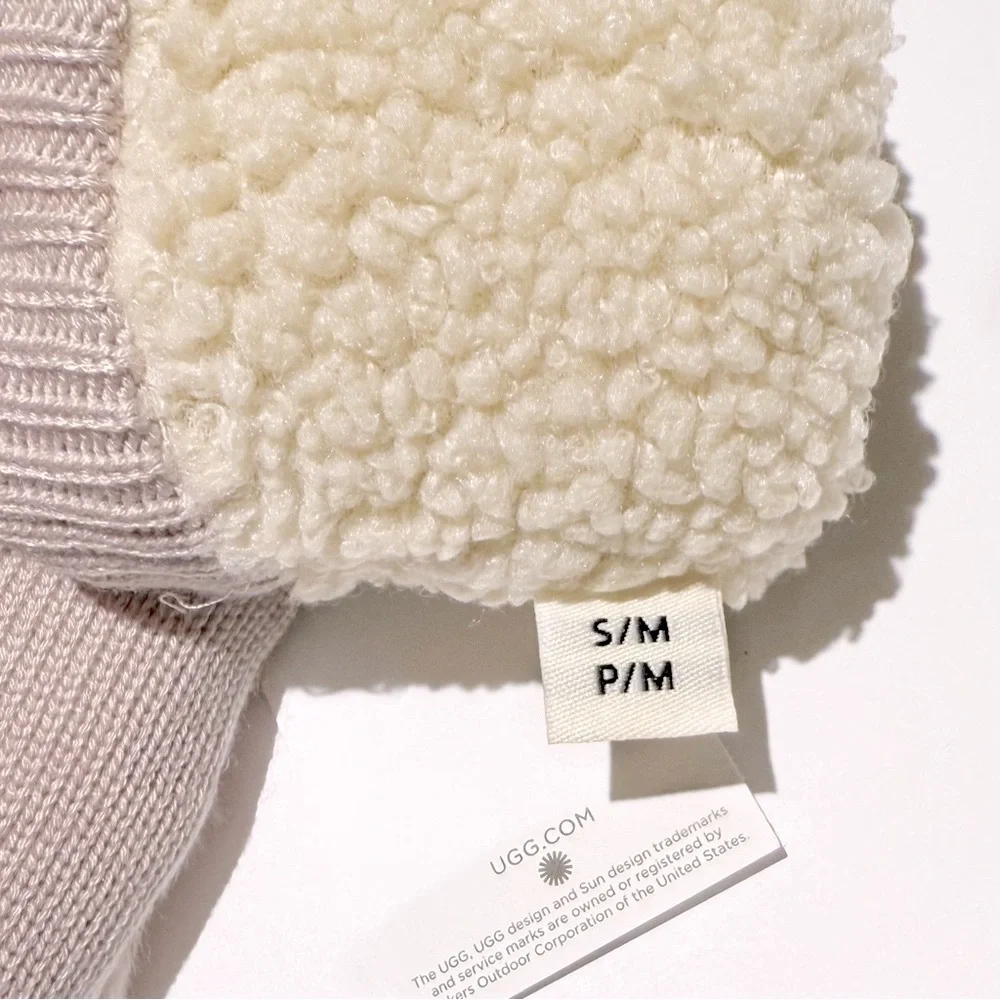 UGG Pink Lush Faux Fur Mittens NWT